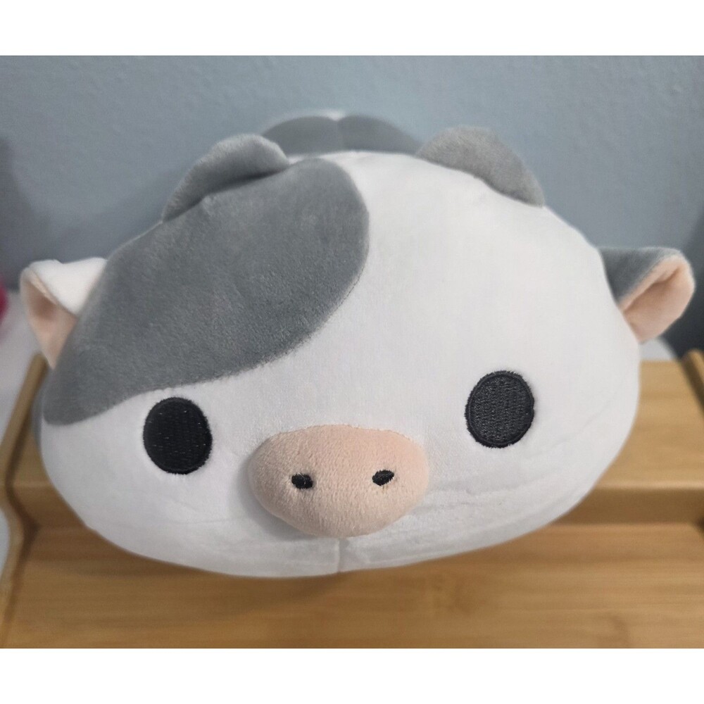 Mewaii Plush Cow Soft Stuffed Animal 12" White & Grey New With Tag